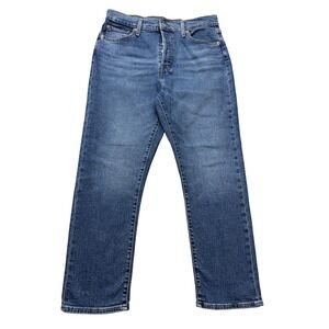 Levi's Wedgie Straight Jeans Womens 32 Blue High Rise Button Fly 32x27.5 Denim